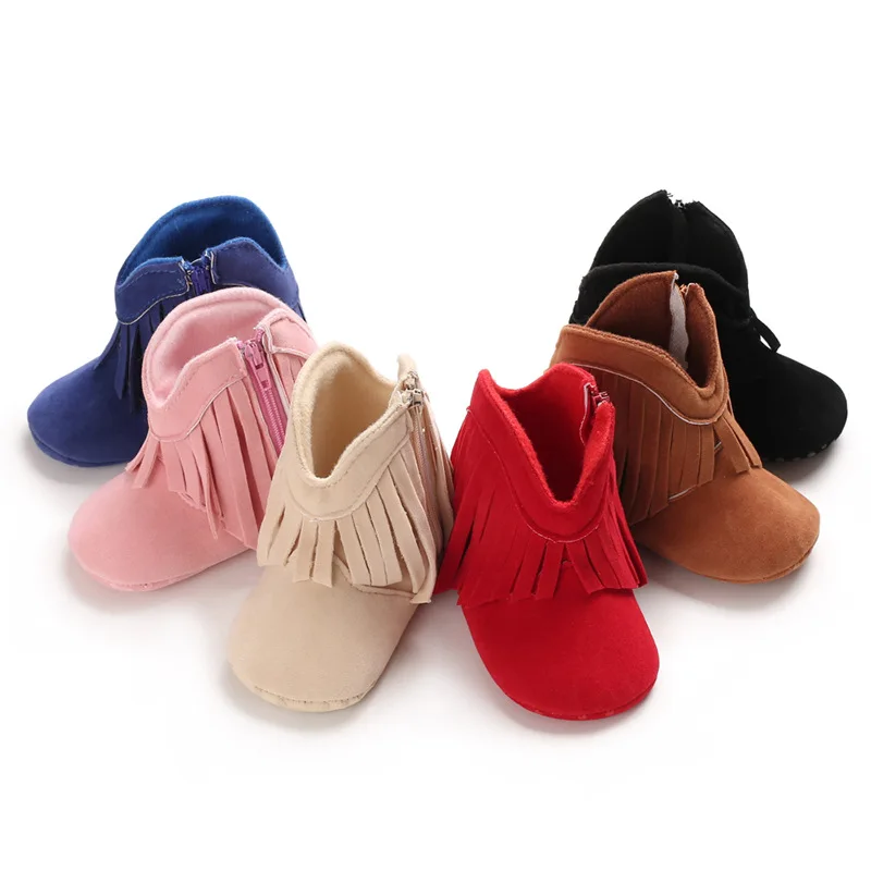 

BB0036 Wholesale Soft Winter Newborn Infant Booties Girls Baby Cowboy Boots for Toddler Boys, 6 colorways
