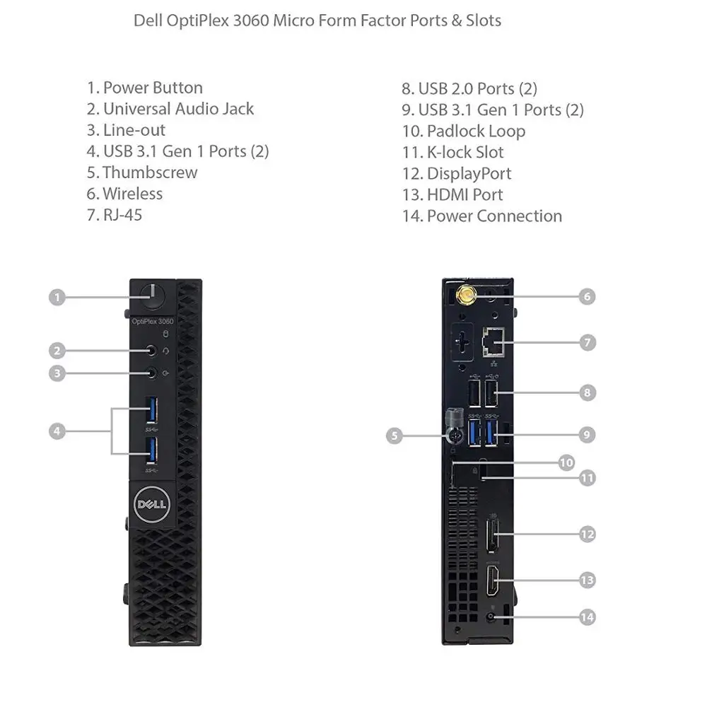 
DELL OptiPlex 3070 Micro Desktop business desktops work barebone system costumizable configuraiton 