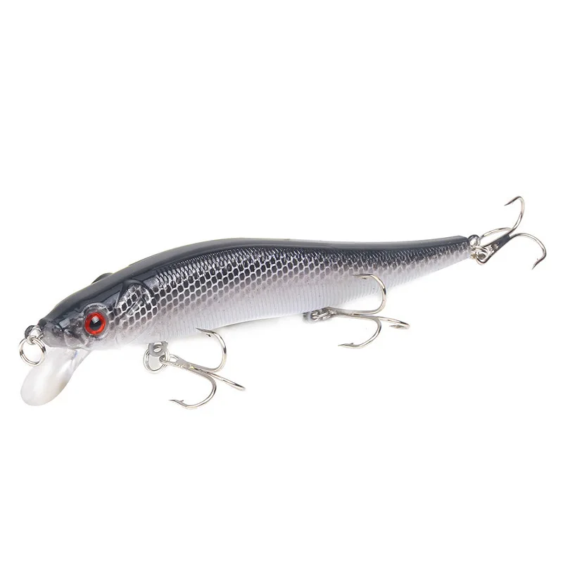 

1Piece 115mm 15g Fishing Lure Artificial Plastic Lifelike Minnow Hard Bait With 3 Treble Hooks For Ocean River Fish Tackle