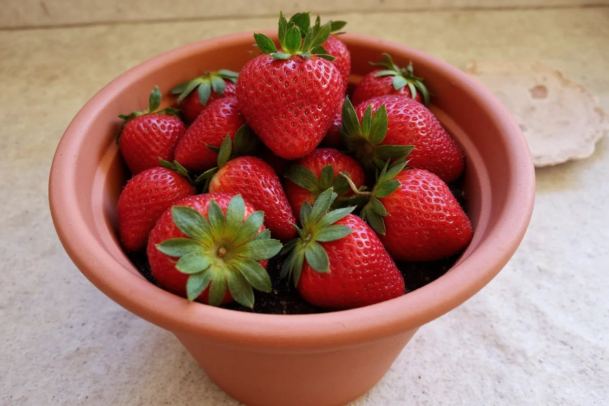how to plant strawberries in a strawberry pot