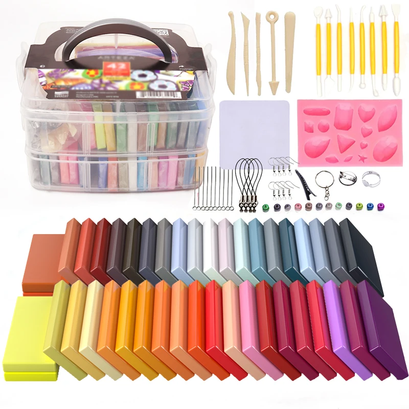 

46 Colors Hot Sale Molds DIY Tools Set Kids Oven Bake Wholesale Polymer Clay