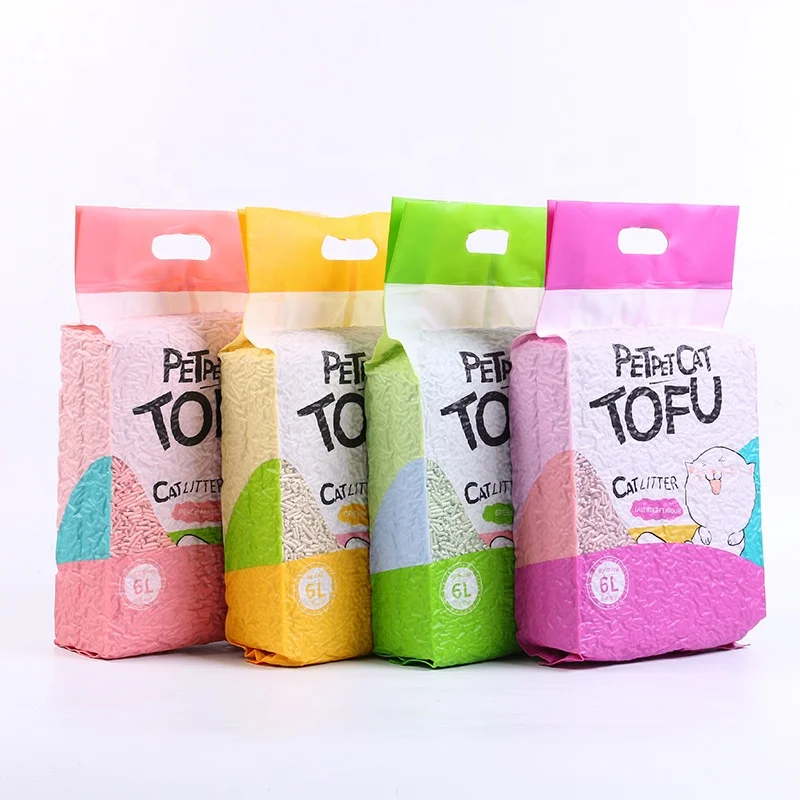 

6L tofu cat litter, Pink, green,white