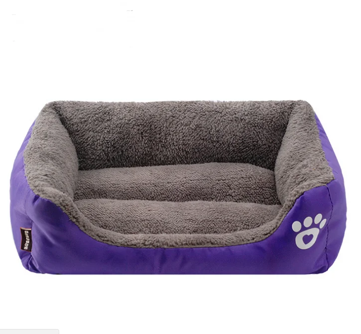 

Amazon High-End Super Soft Square Dog Kennel Warm High Stretch Cotton Dog Bed Mat Cat Kennel Pet Bed Dropshipping, Purple