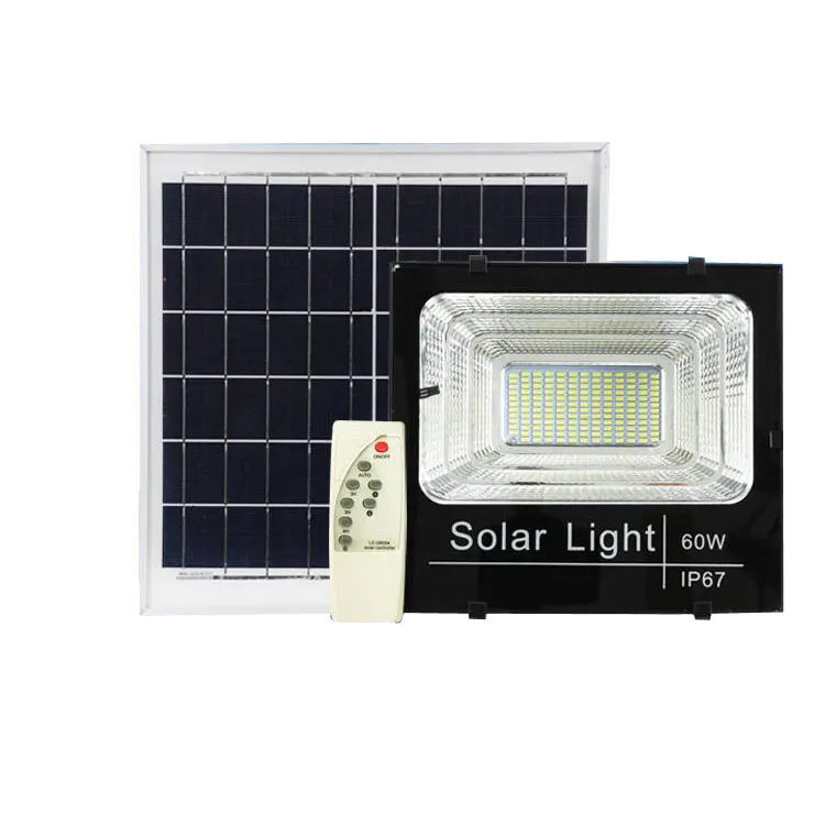 
60w 50w Outdoor Panel Rechargeable Security Sensor Solar Led Flood Light 