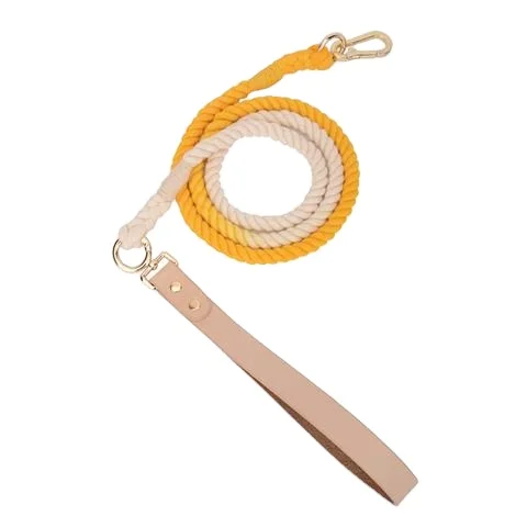 

Heavy Training Multicolor Traction Leather and Rope Organic Dog Leash Cotton, Customized color