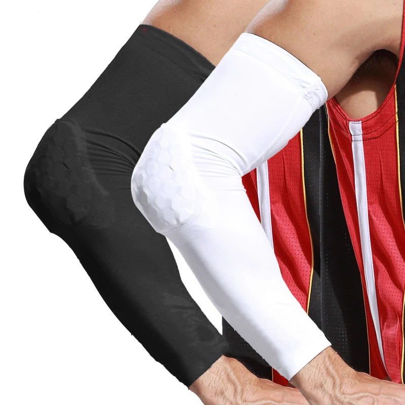 

Anti-collision Elastic Honeycomb Elbow Pad Compression Arm Sleeve Support For Sports, Customized color