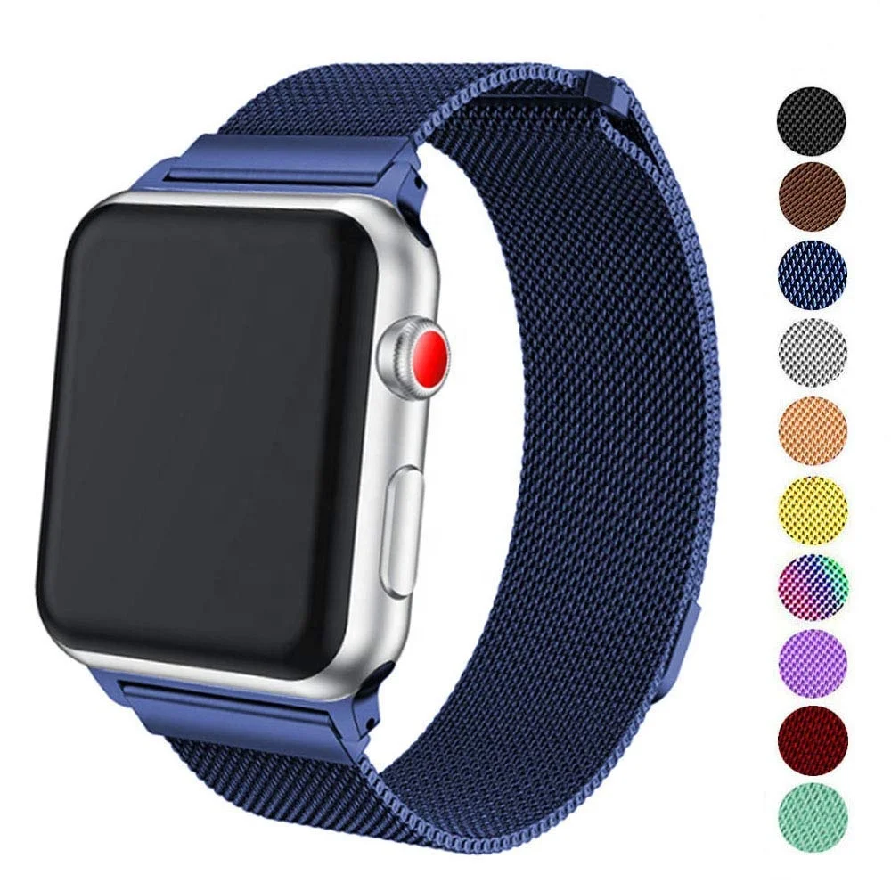 

Tschick For Apple Watch Band 42/38mm, Stainless Steel Milanese Loop Replacement Strap Magnetic Closure For iWatch Series 4 3 2 1, Multi-color optional or customized