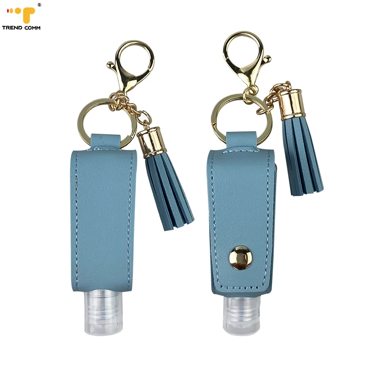 

Leather Tassel Key Chain 30ml Bottle Empty Travel Kids Hand Sanitizer Container, 4 colors