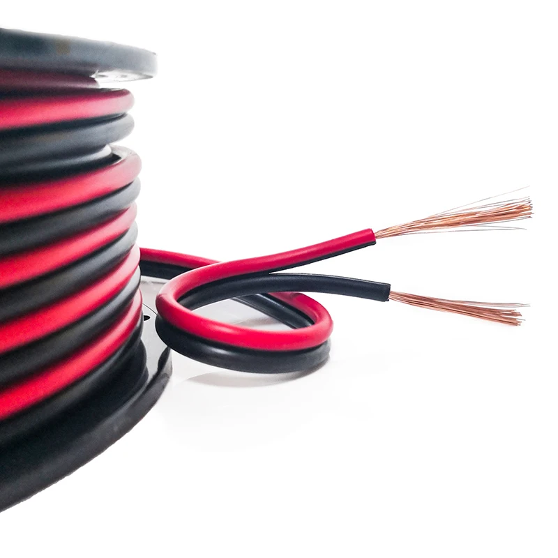 

Free Sample Red and black Speaker Cable 2 core bare or tinned copper stranded wire flat power cable for Israel market