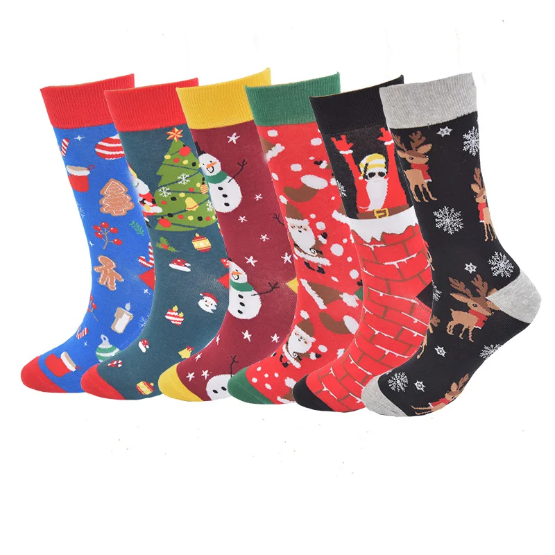 

XiangHui 2021 autumn and winter Christmas fashion Christmas men and women in tube cotton socks, Pantone color