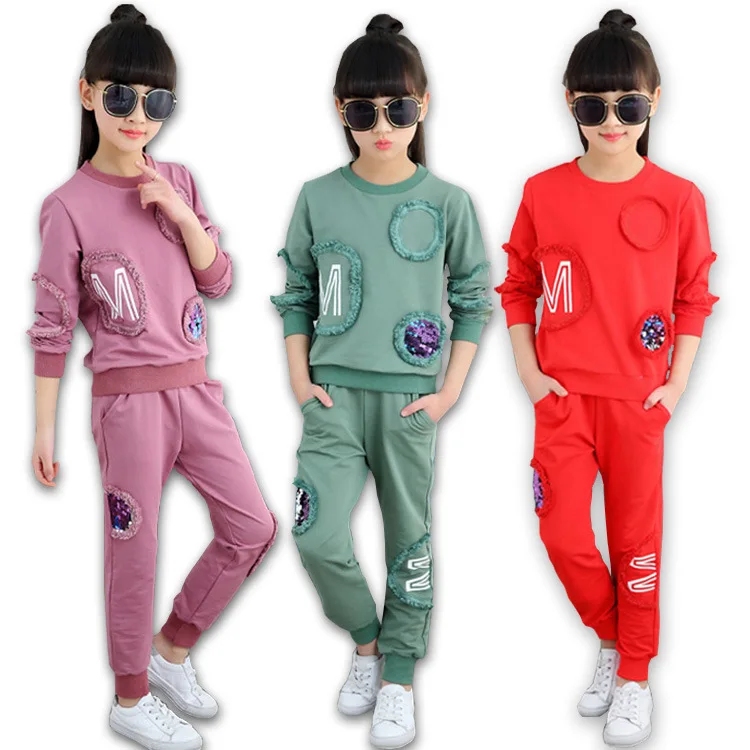

Kids Long Sleeve Sports Suit Spring Autumn Children Clothing Sets Shirt And Pants 2Pcs Girls Outfits Casual Tracksuits