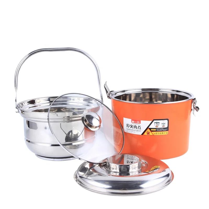 
Multifunctional 6.5L stainless steel cookware large energy saving camping cooking set outdoor 