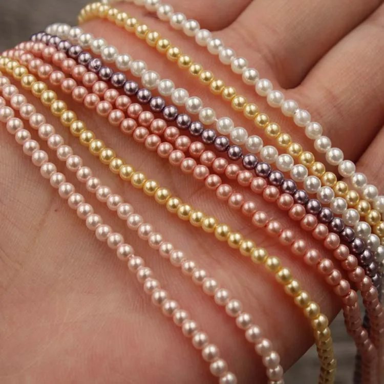

Natural Shell Pearl Loose Beads 3mm Mini Small Pearl Round Bead Separator Bead DIY Jewelry Handmade Beaded Material Wholesale, Natural white