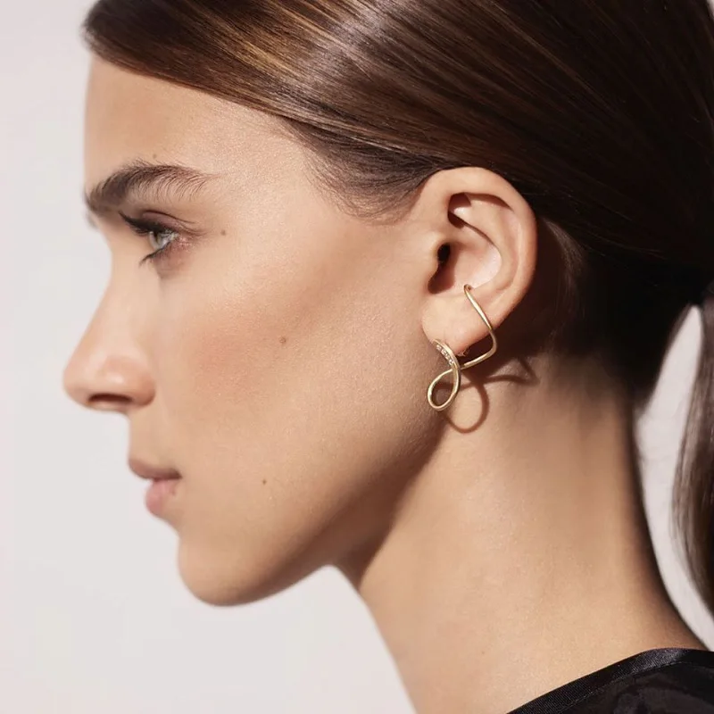 

Hot selling lady girl gift minimalist cross line ear clip earrings elegant, As pic