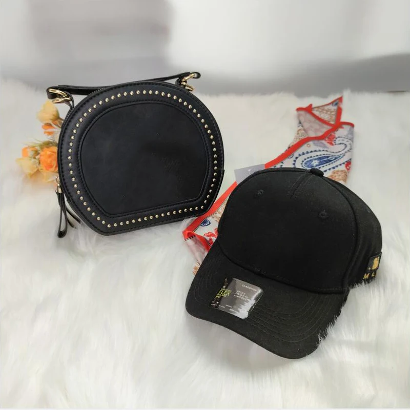 

hot sale fashion designer women handbags ladies hand bags new shoulder crossbody baseball cap york brands hat and purse set, Customizable