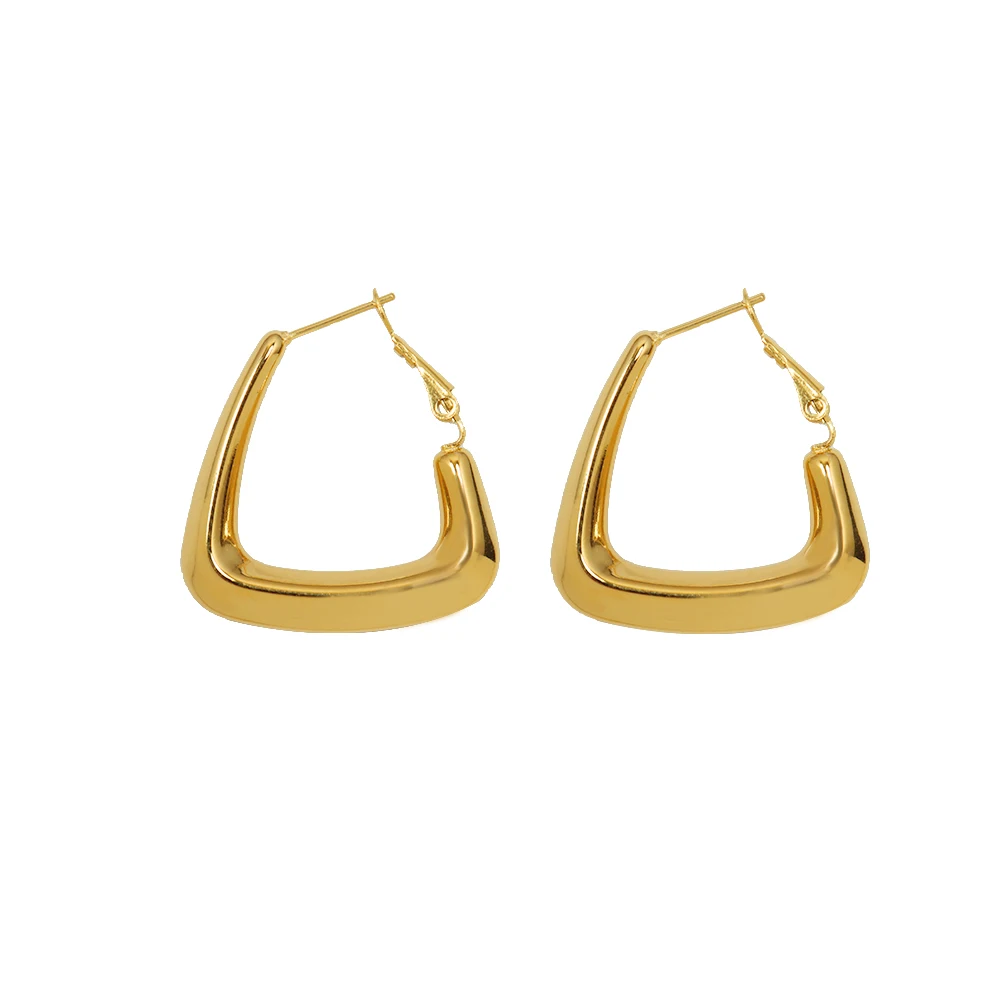 

Wholesale geometric triangle spring earrings stainless steel 18k gold plated earrings