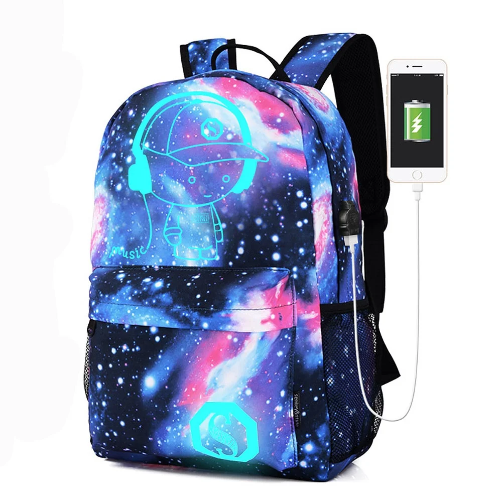 

Night sky starry sky school bag waterproof backpack school backpack children's school Oxford cloth men's backpack, Multicolor
