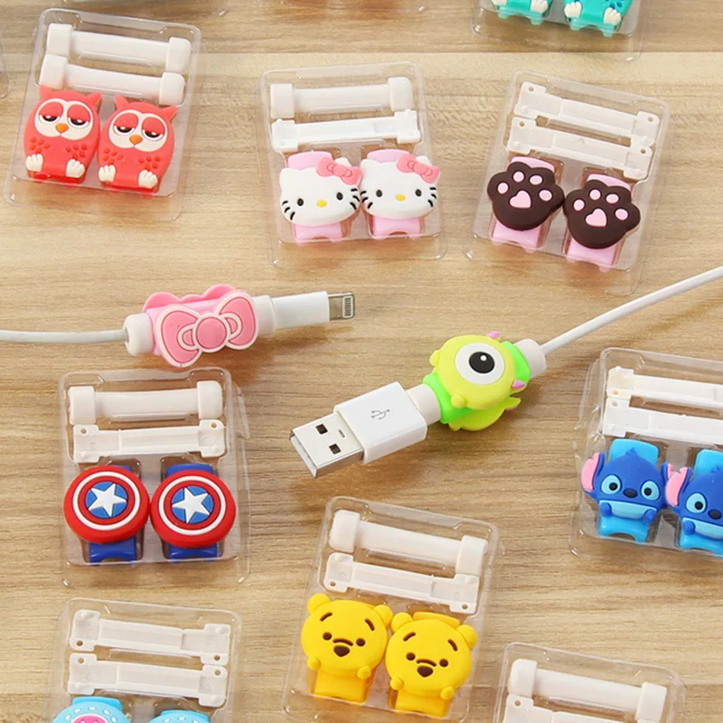 

Cute Cartoon Charging Cable Protector Cover For Mobile Phone USB Cable Data Line Wire Winder Organizer