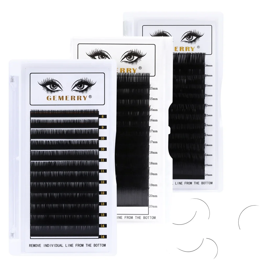 

Long Stay Mink Eyelash Individual Extension Custom Logo Eyelash Extention Individual Standardize Curl Korean Silk Eyelash