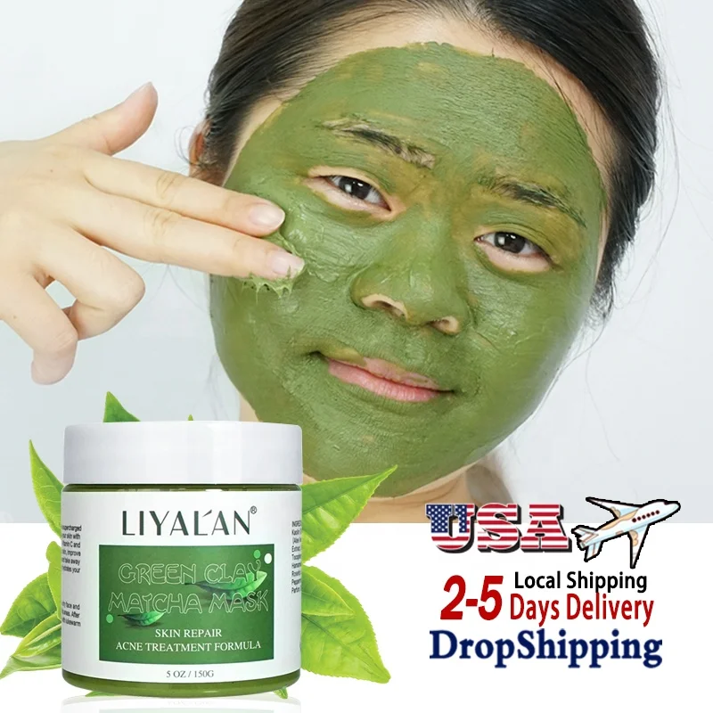 

Private Label Herbal Anti Acne Repair Matcha Mud Facial Mask Detoxifying Bentonite Green Tea Clay Mask
