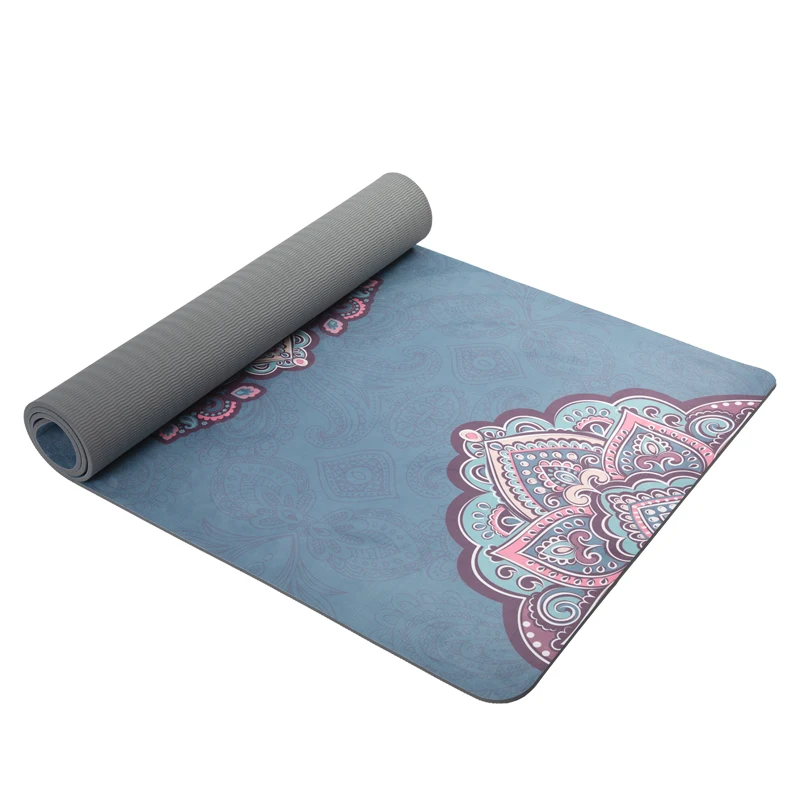 

Extra Large Size 80cm Wide TPE Suede Custom Mandala Yoga Mat Eco