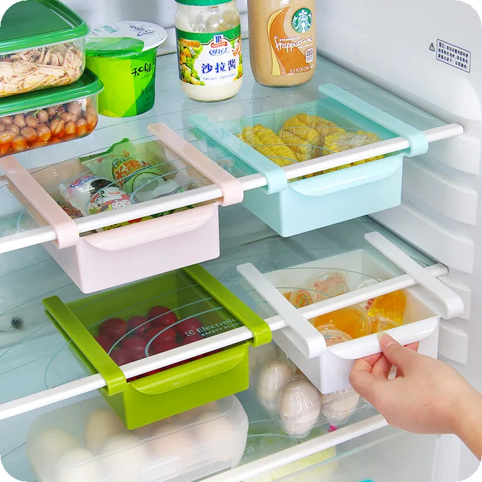 

Creative home refrigerator fresh-keeping partition layer kitchen finishing storage rack creative classification rack