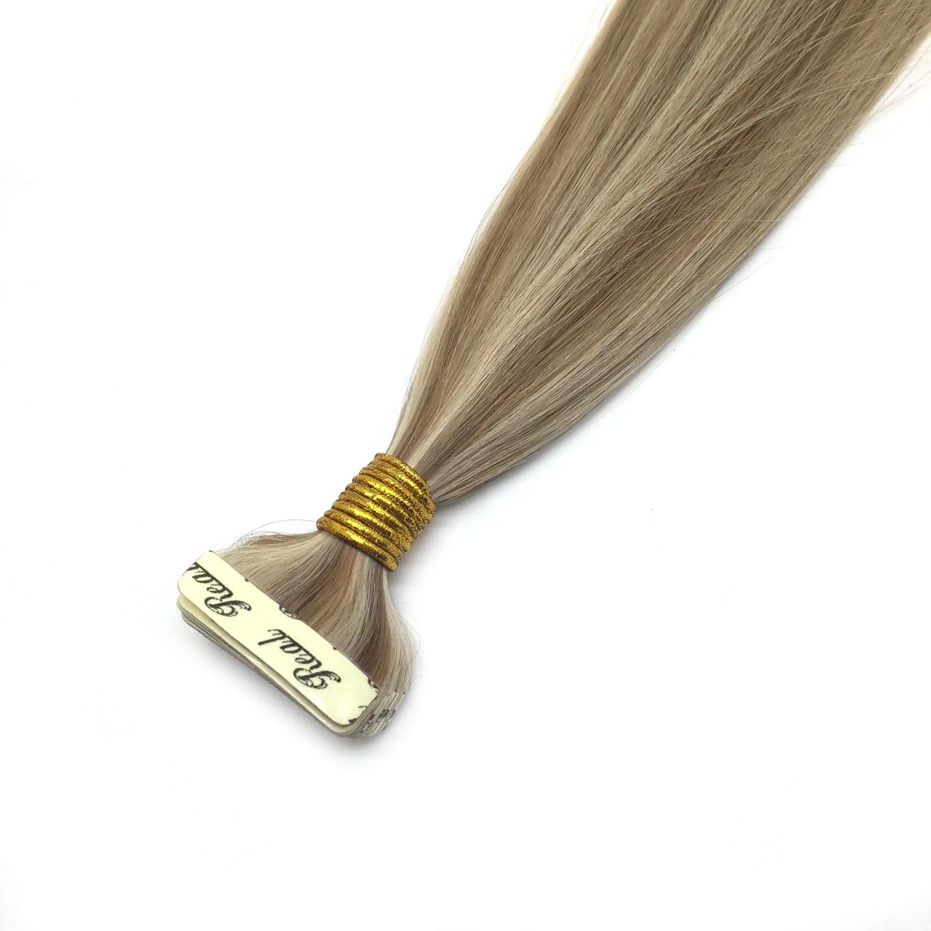 

100% Drawn Virgin Remy Hair Ombre Blonde Tape in Human Hair Russian Tape-in Hair Extensions Natural