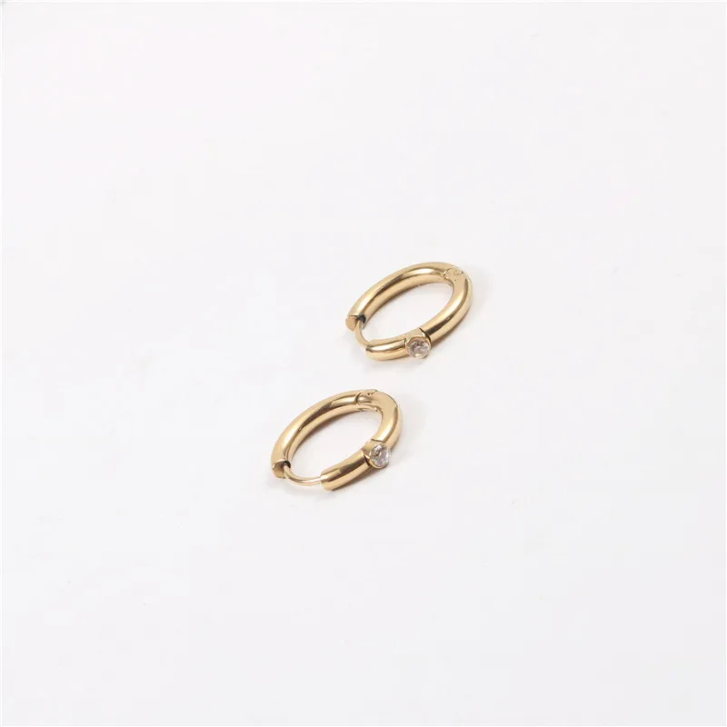 New Tarnish Free & Waterproof Dainty Zirconia Hoop Earrings Stainless Steel Earrings