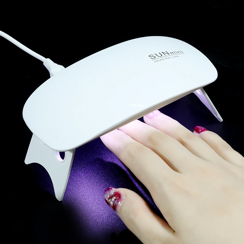 

sun mini UV LED 6W Portable USB Home Curing UV gel nail dryer Automatic Induction Mouse mini manicure LED nail lamp, Pink white oem