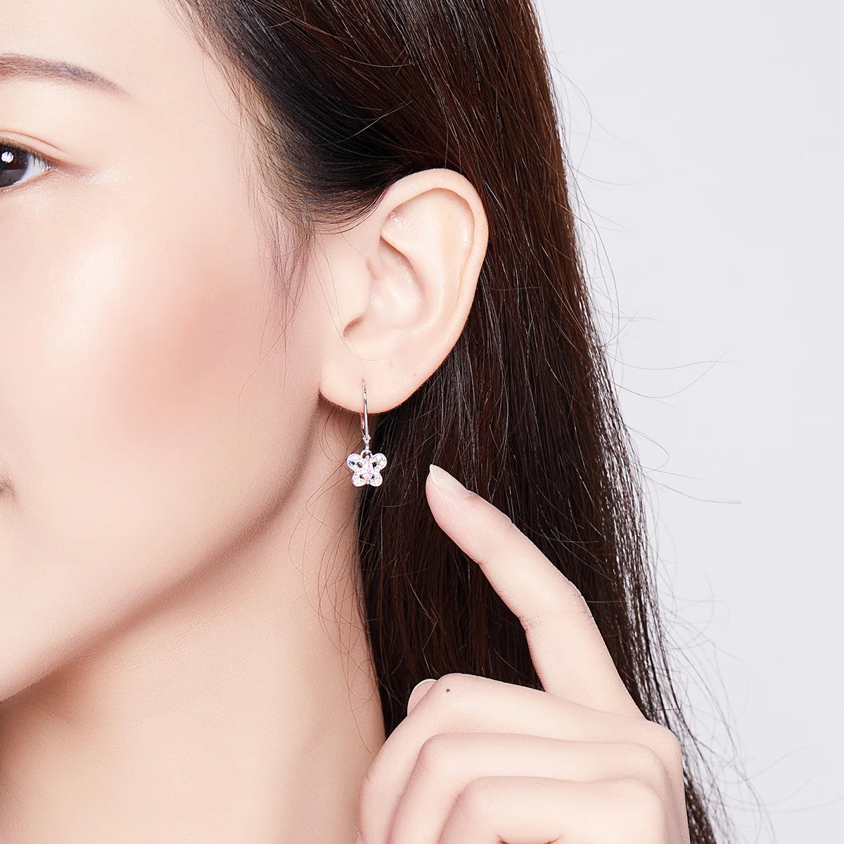 

2020 New Colorful Butterfly Cz Stone 925 Silver Earring Hooks Women