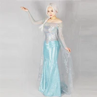 

Frozen 1 Princess Elsa Ice Queen Adult Womencosplay Costume Set (Dress Set)
