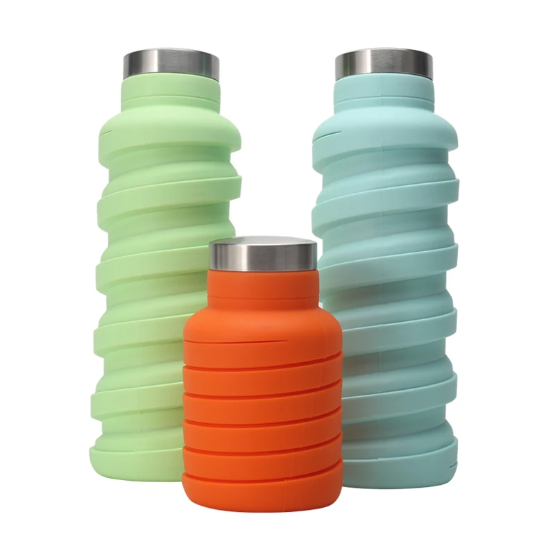 

Collapsible Water Bottle, Reusable BPA Free Silicone Foldable Water Bottles for Travel Gym Camping