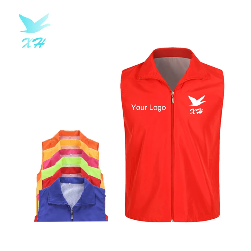 

Wholesale 100% polyester Print Logo women men's vest for Promotion