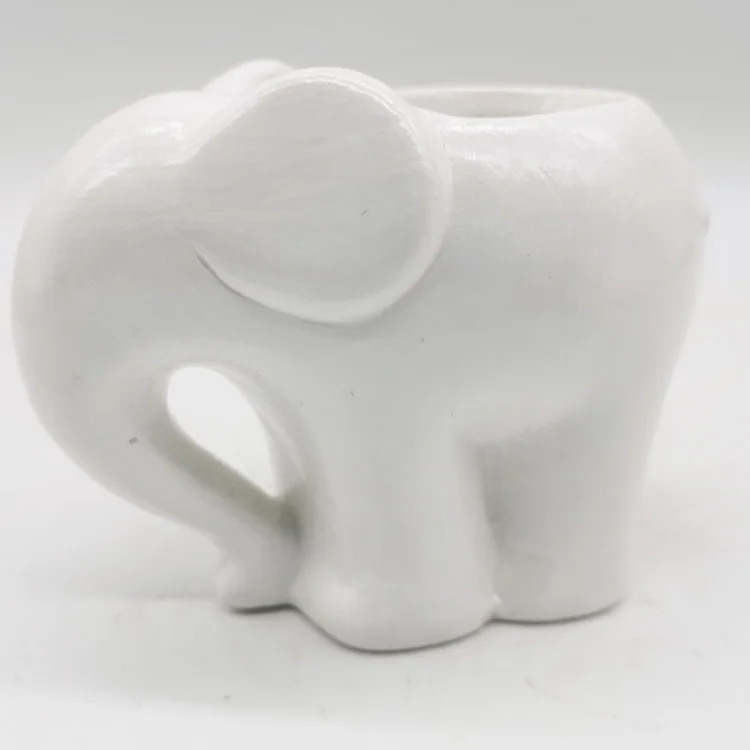 Desktop Elephant Flower Pot Ceramic Animal Cute Small Mini Round For