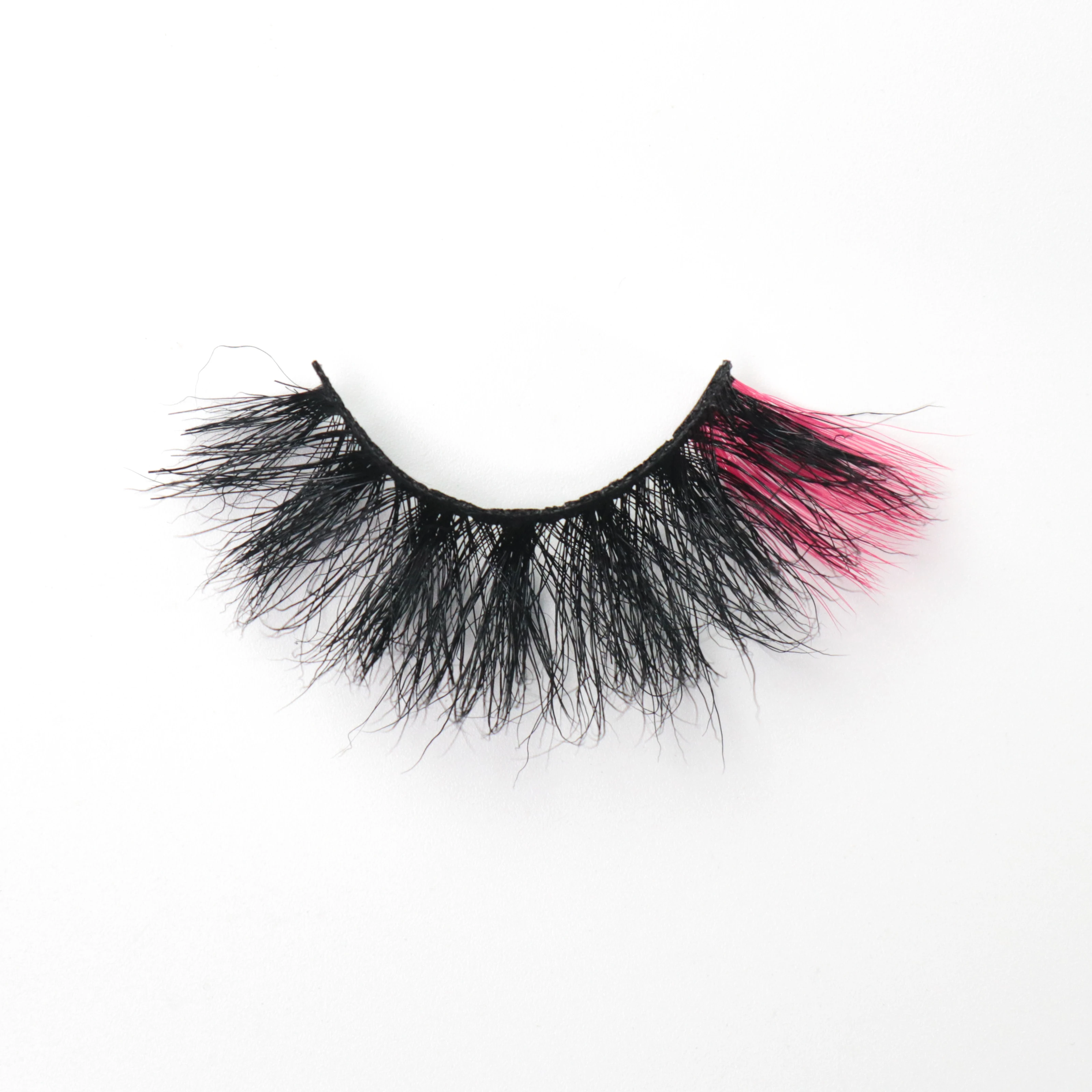 

3D Color Mink Eyelashes Vendor With Customized Packaging 15MM 20MM 25MM 3D Mink Full Strip Lashes