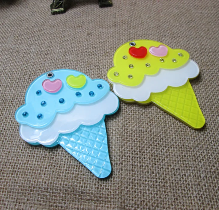 

Fashion Trolley Bag Accessories Ice Cream with Small Mirror Pendant Wholesale Mirror, As pics