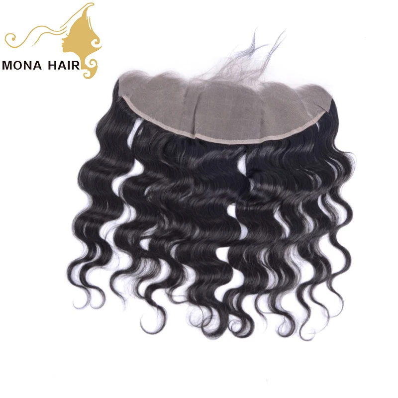 

Mona top quality 13x4 ear to ear transparent swiss thin pre plucked , baby hair lace frontal with human virgin hair bundles