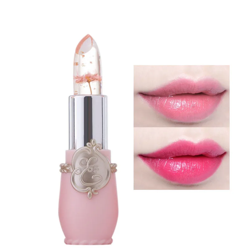 Moisturizer Long-lasting Jelly Flower Lipstick Makeup Temperature Changed Colorful Lip Blam Pink Transparent Wholesale