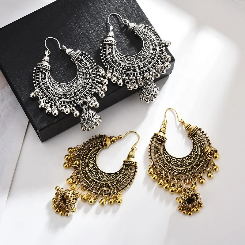 

Fashion Indian Jewelry Gold Bohemia Vintage Ethnic Women Tassel Earrings Dangle Earrings Drop Earrings