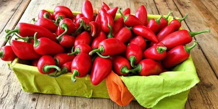 Drying Red Chilies by Hanging Them in a Sunny Area