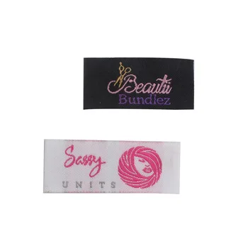 

Wholesale Customized Clothes Labels Private Logo Woven Labels And Tags, Pink or custom