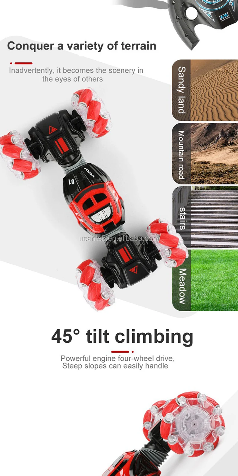 2.4g Remote Control Stunt Car 360 Degree Rotating Hand Gesture Control