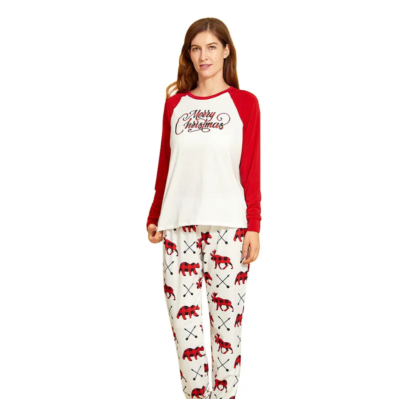 

Wholesale Matching Kid Girls Custom Cotton Pajamas Christmas Family, Picture shows