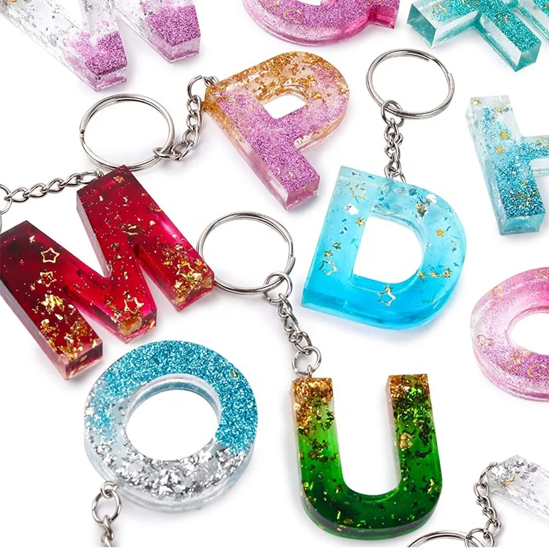 

Keychain Necklace Earrings Craft Casting Jewelry DIY Making Kit Epoxy Alphabet Number Mould Pendant Letter Silicone Resin Molds