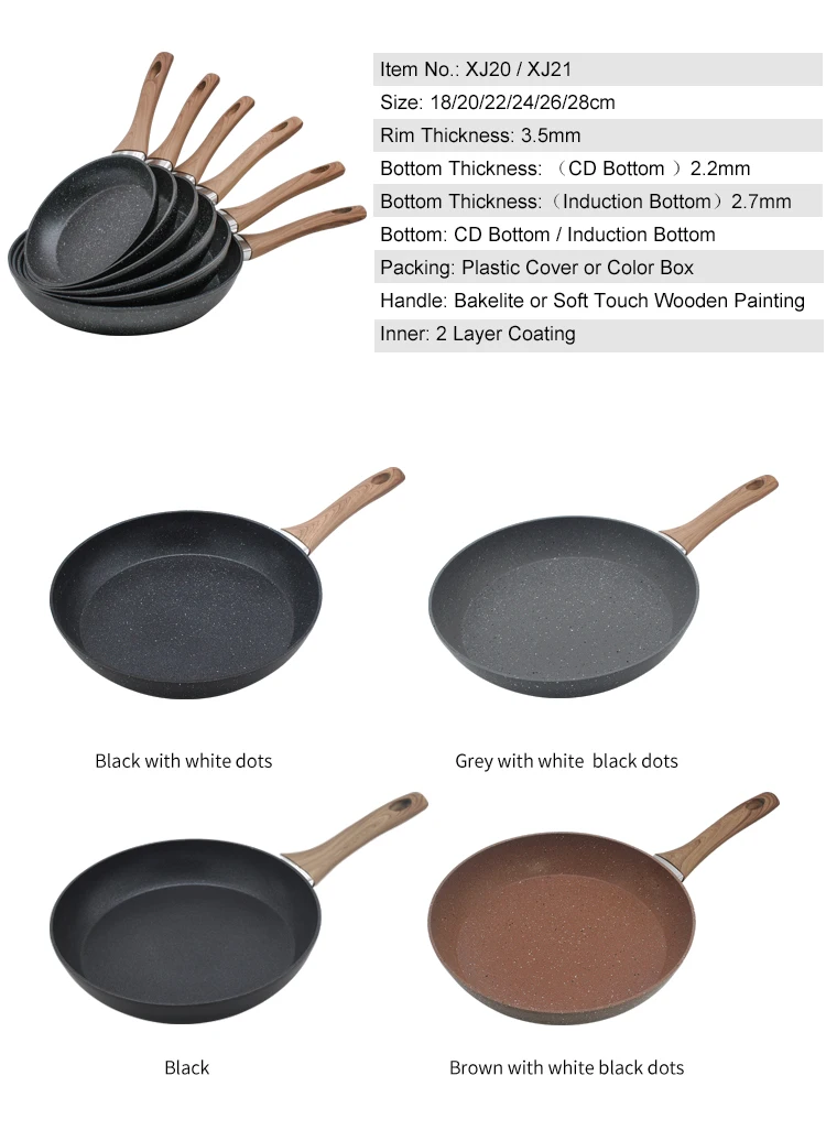 Amazon Best Selling Aluminum Non-stick Cooking frying pans with wooden handle