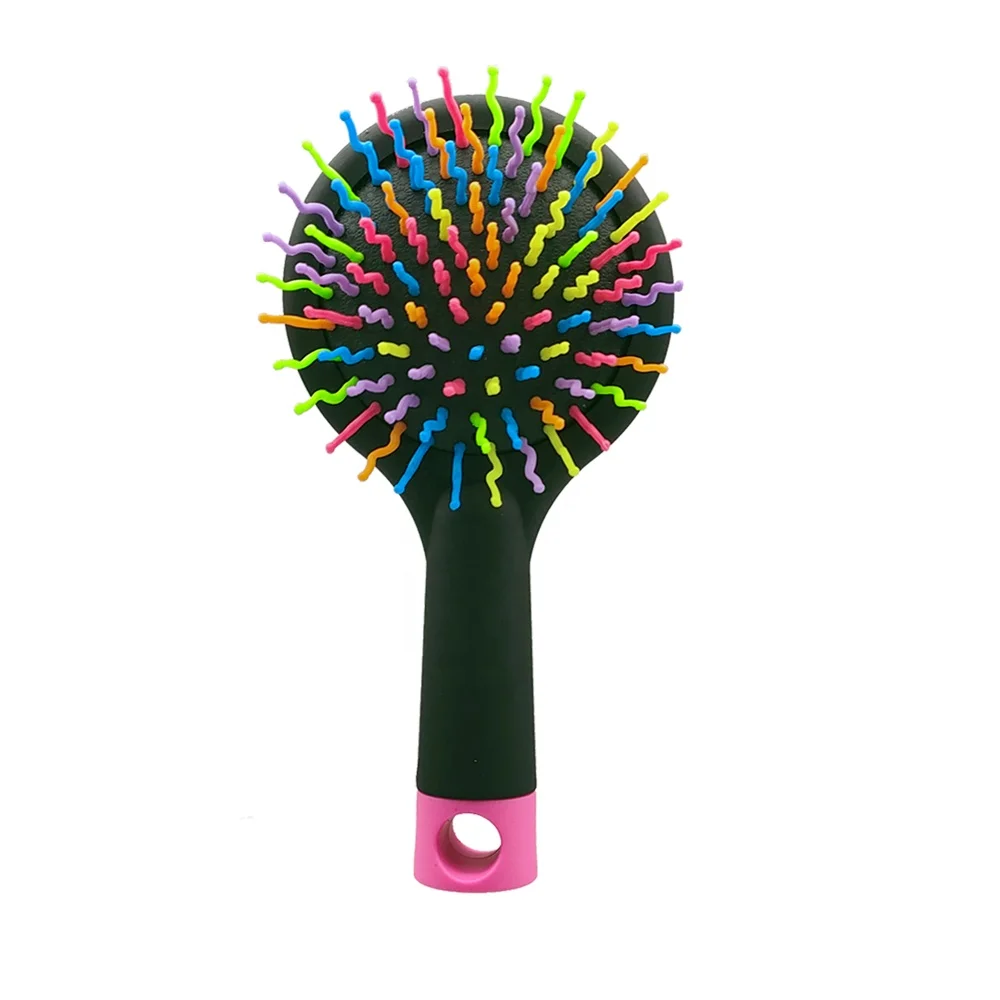 

Mirror Hair Comb Rainbow Cushion Plastic Small Pocket hair brush Cepillos Para Peinar Pequeos, Customized color