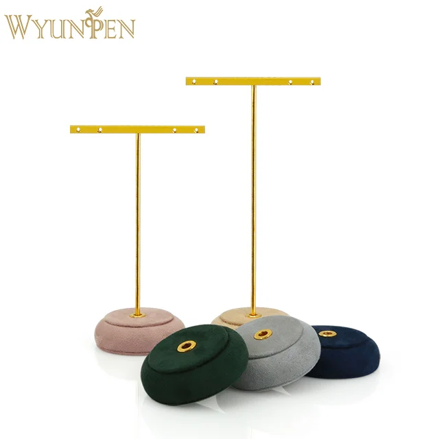 

WYP Factory Custom Wholesale suede leather Jewelry Display Stand Jewellery Ring Holder earring Display Stand Set