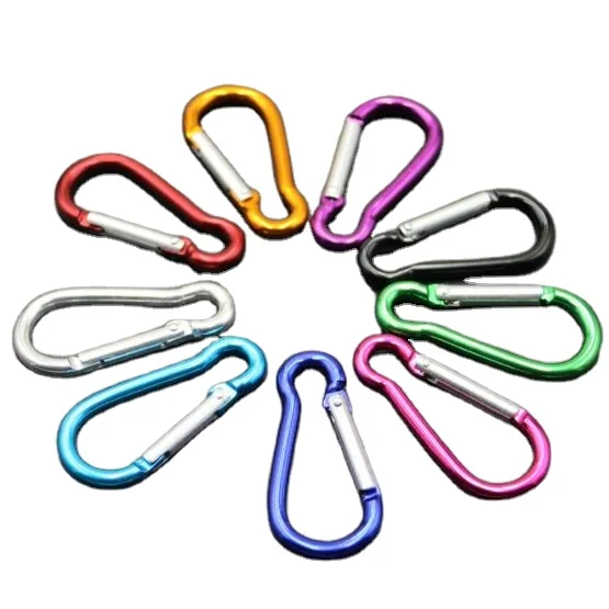 

Factory Wholesale Size Colorful Aluminum D Hook aluminum carabiner hook S shape carabiner for keychain