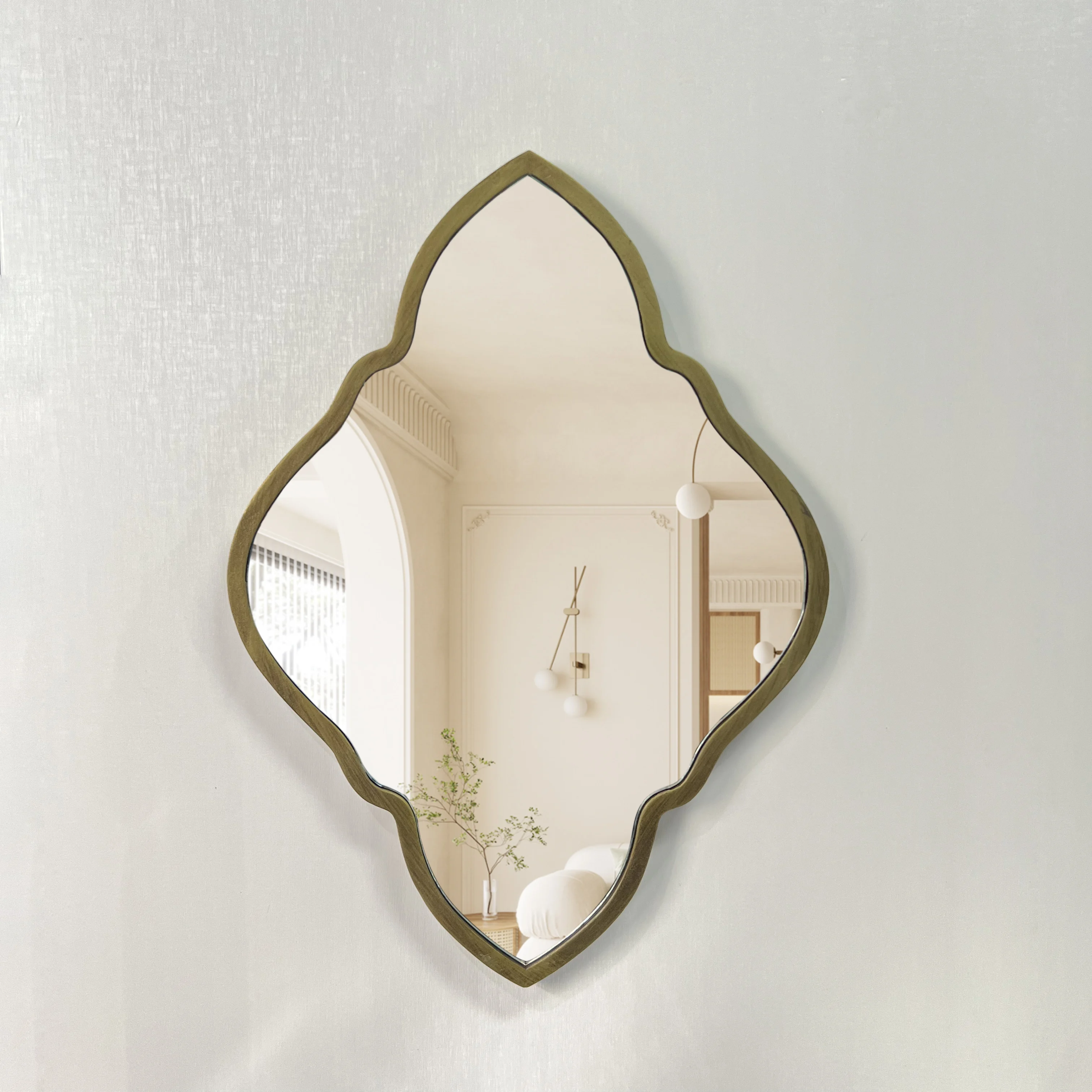 50x36cm Dining Room Bedroom Background Pendant Creative Simple Light Luxury Retro Diamond Eall Decoration Mirror