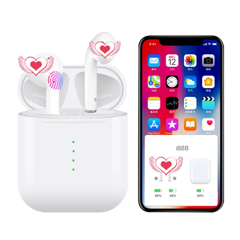 i888 tws Earbuds BT 5.0 Auto Touch control Earphones Auto noise reduction Ture Stereo i666 i888 support wireless charger - ANKUX.COM